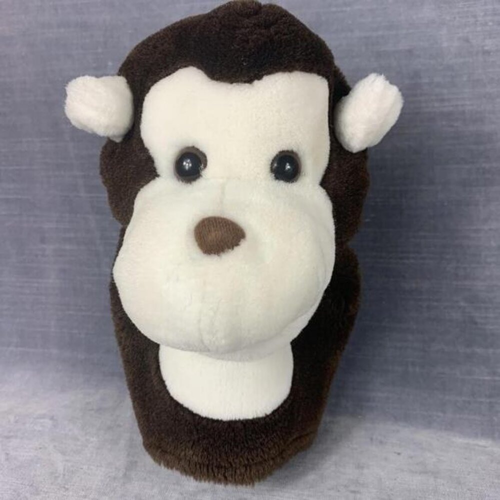 Terra Nova Monkey Head Handpuppet Brown Plush Stuffed Vintage 90s